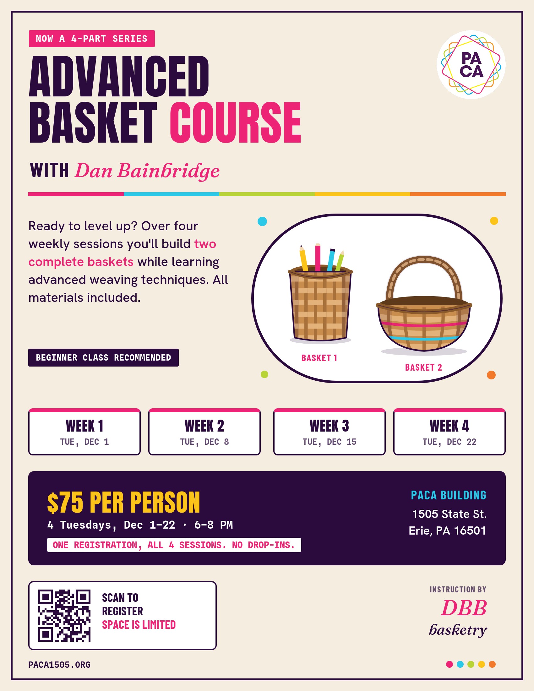Advanced Basket Course with Dan Bainbridge (4 weeks)