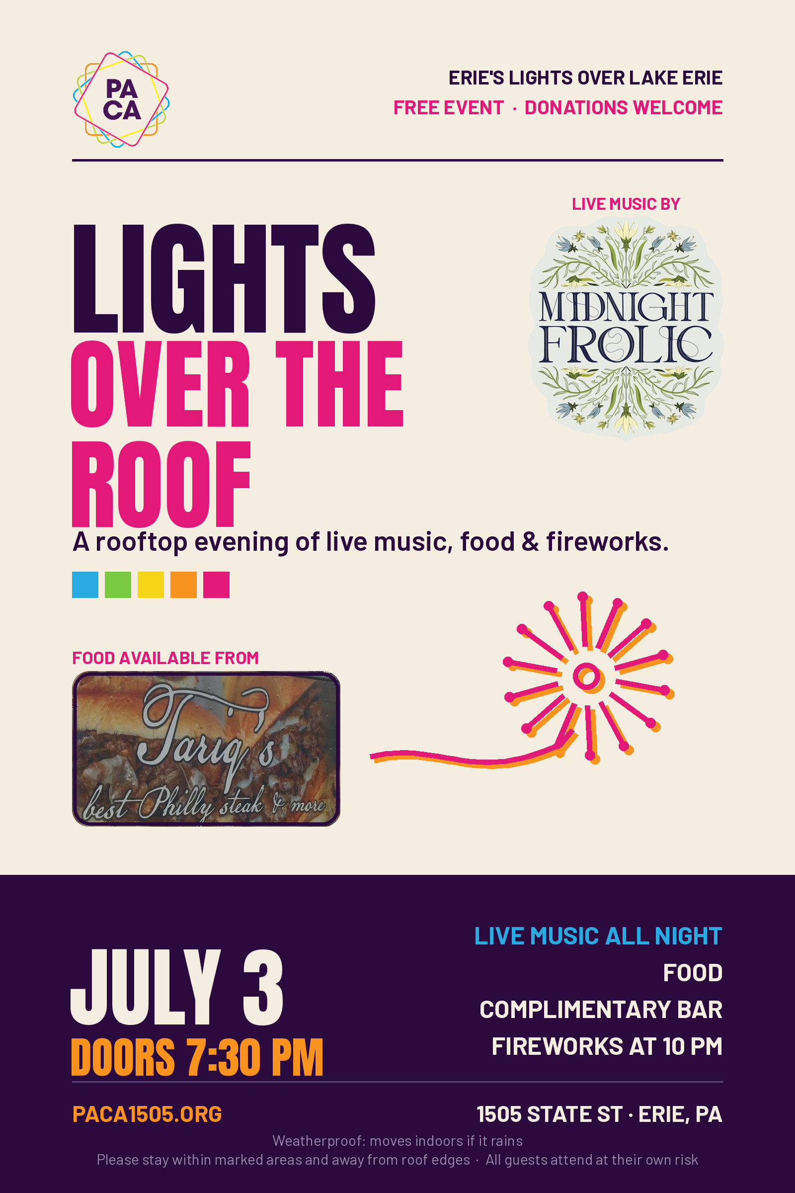 Lights Over the Roof: A PACA Rooftop Fireworks Night